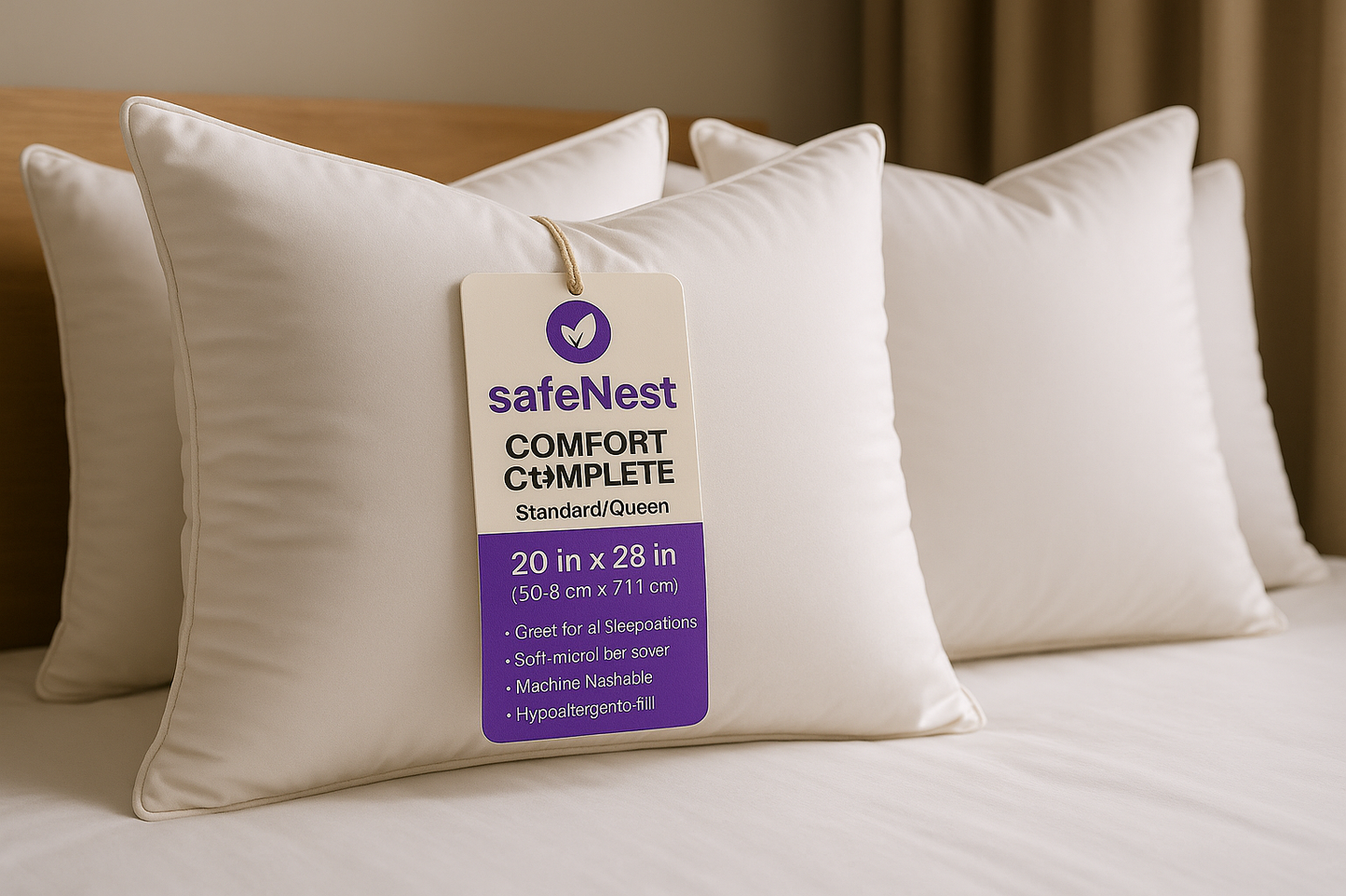 SafeNest™ CloudSoft Pillow Bundle – 4 Pack